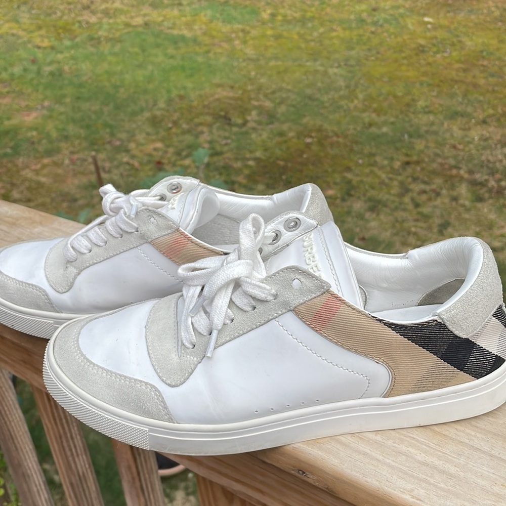 Burberry Leather, Suede and House Check Men's Leather Sneakers Size 40.5… - Picture 3 of 15